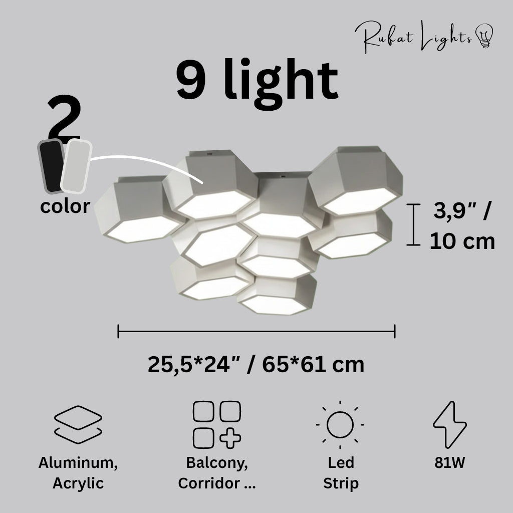 Modern Geometry Alloy LED Ceiling Chandeliers