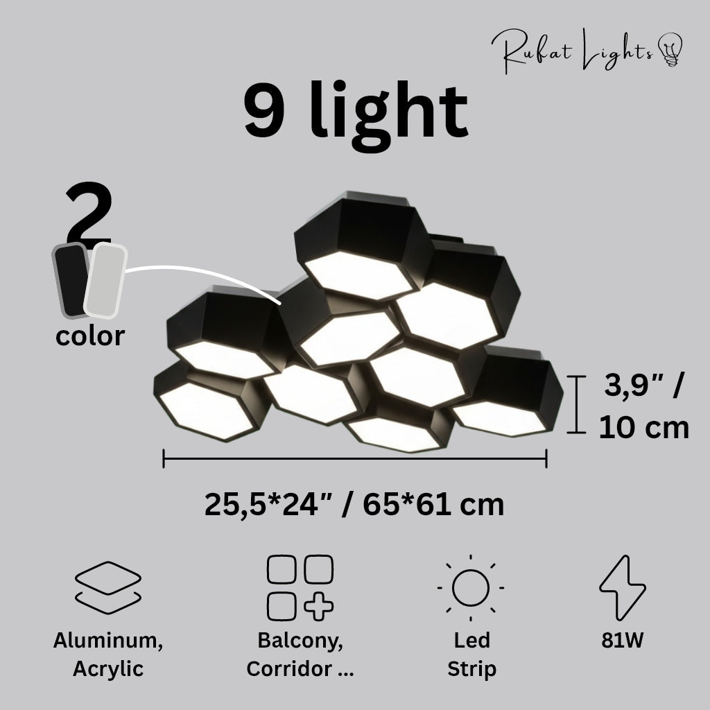 Modern Geometry Alloy LED Ceiling Chandeliers