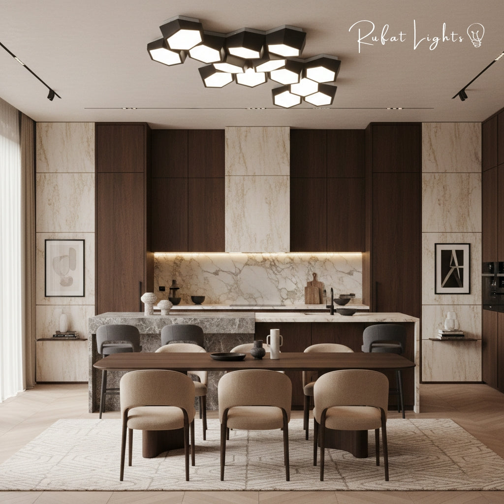 Modern Geometry Alloy LED Ceiling Chandeliers