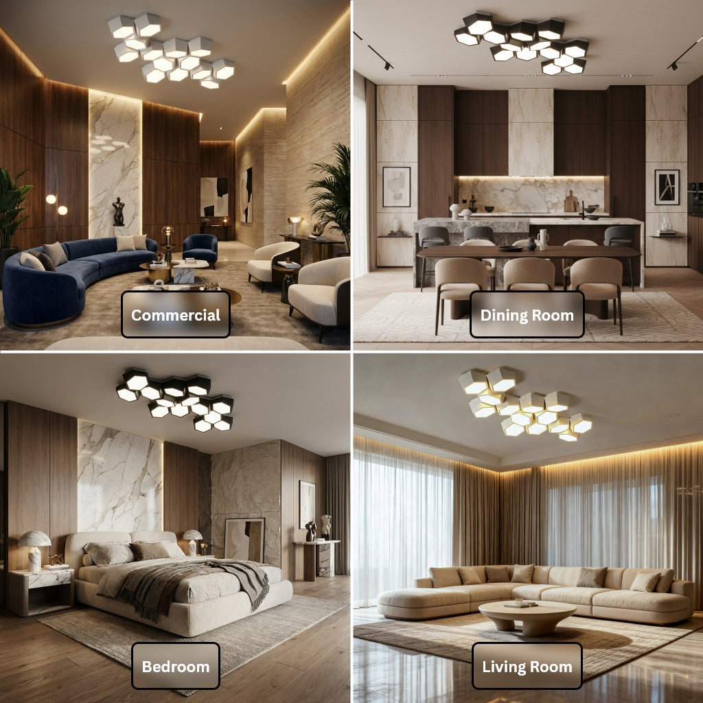 Modern Geometry Alloy LED Ceiling Chandeliers