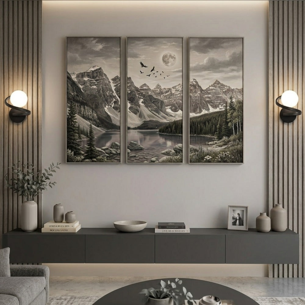 Modern Iron Spiral Line Ball Wall Light in a living room