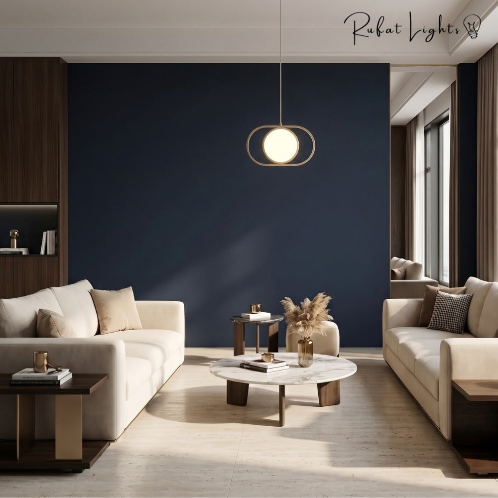 Modern Magic Eye Led Pendant Lights in a living room