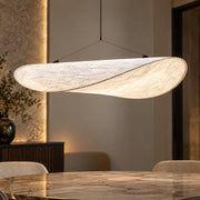 Modern Silk Fabric Vertigo Tense Pendant Light wave pendant over a dining table