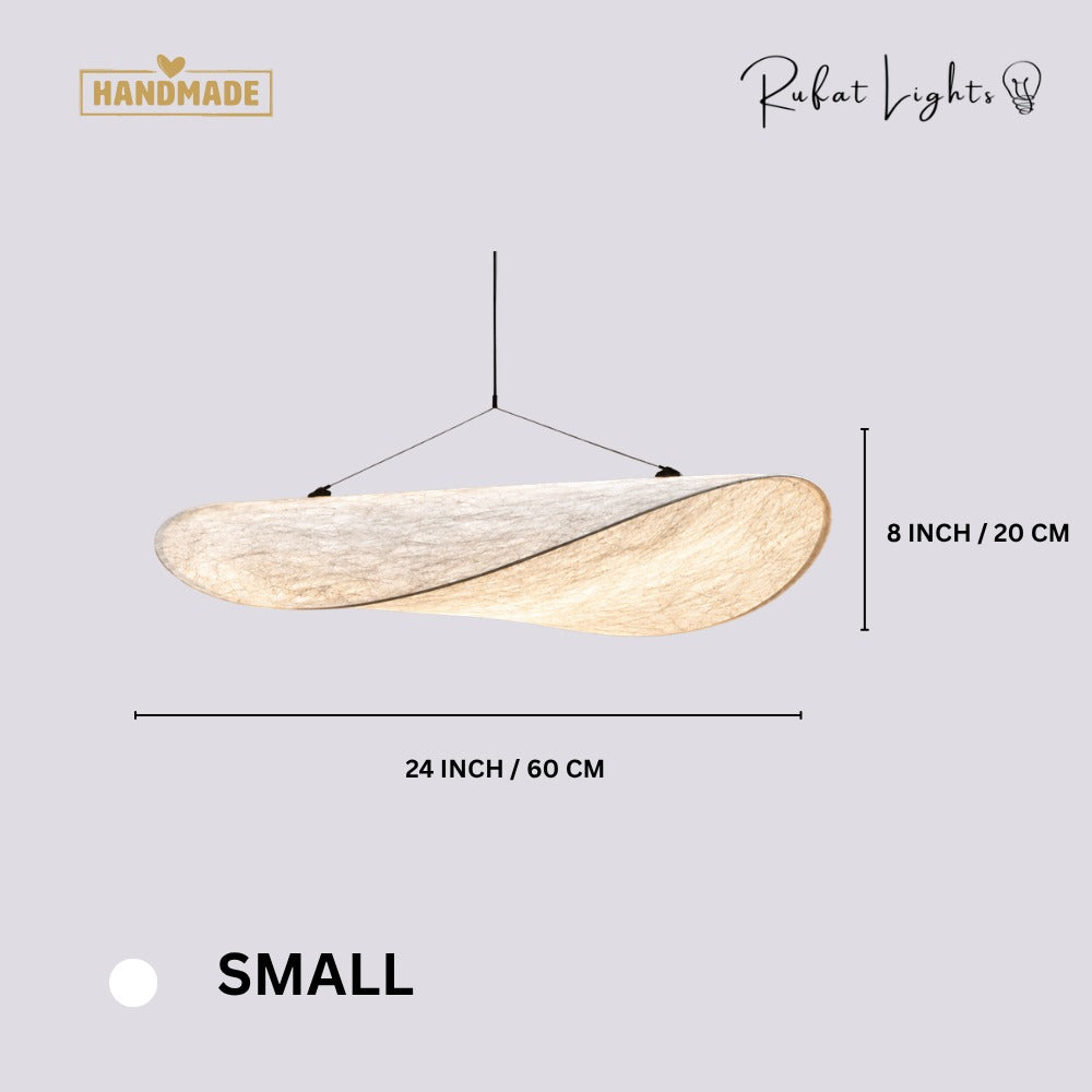 Modern Silk Fabric Vertigo Tense Pendant Light Small dimensions: 24 in (60 cm) wide, 8 in (20 cm) high