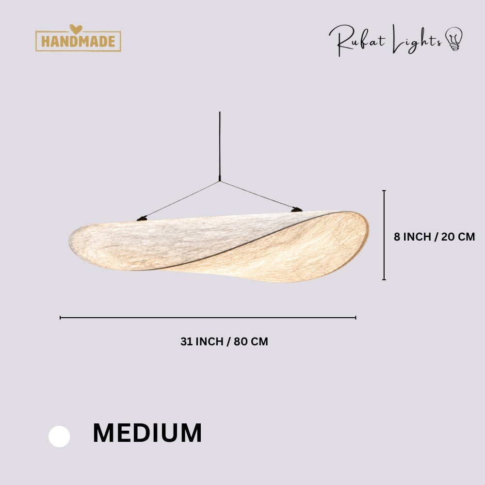 Modern Silk Fabric Vertigo Tense Pendant Light Medium dimensions: 31 in (80 cm) wide, 8 in (20 cm) high