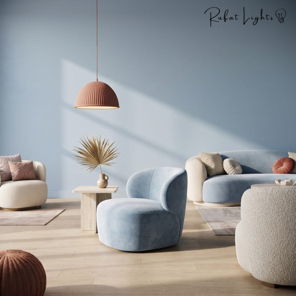 Nordic Macaron Resin Pendant Lights Pink in a lounge