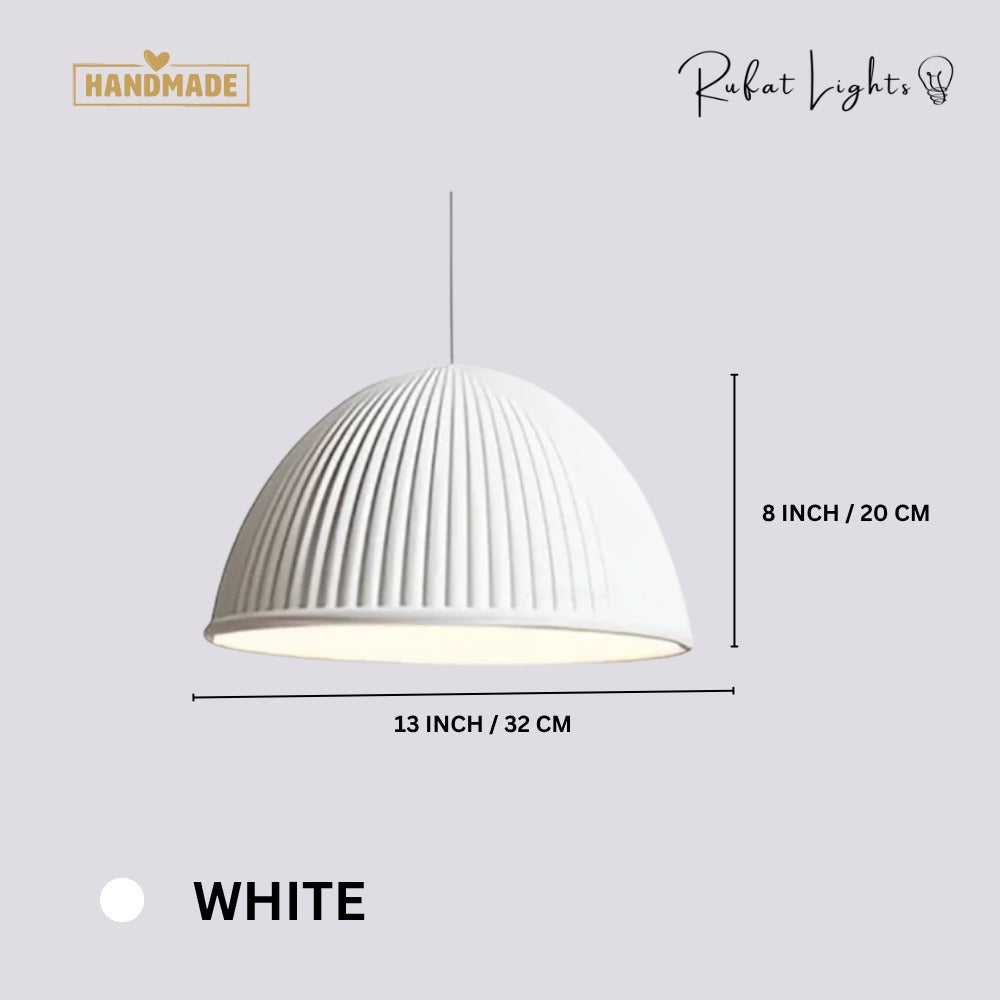 Nordic Macaron Resin Pendant Lights White dimensions: 13 in (32 cm) wide, 8 in (20 cm) high
