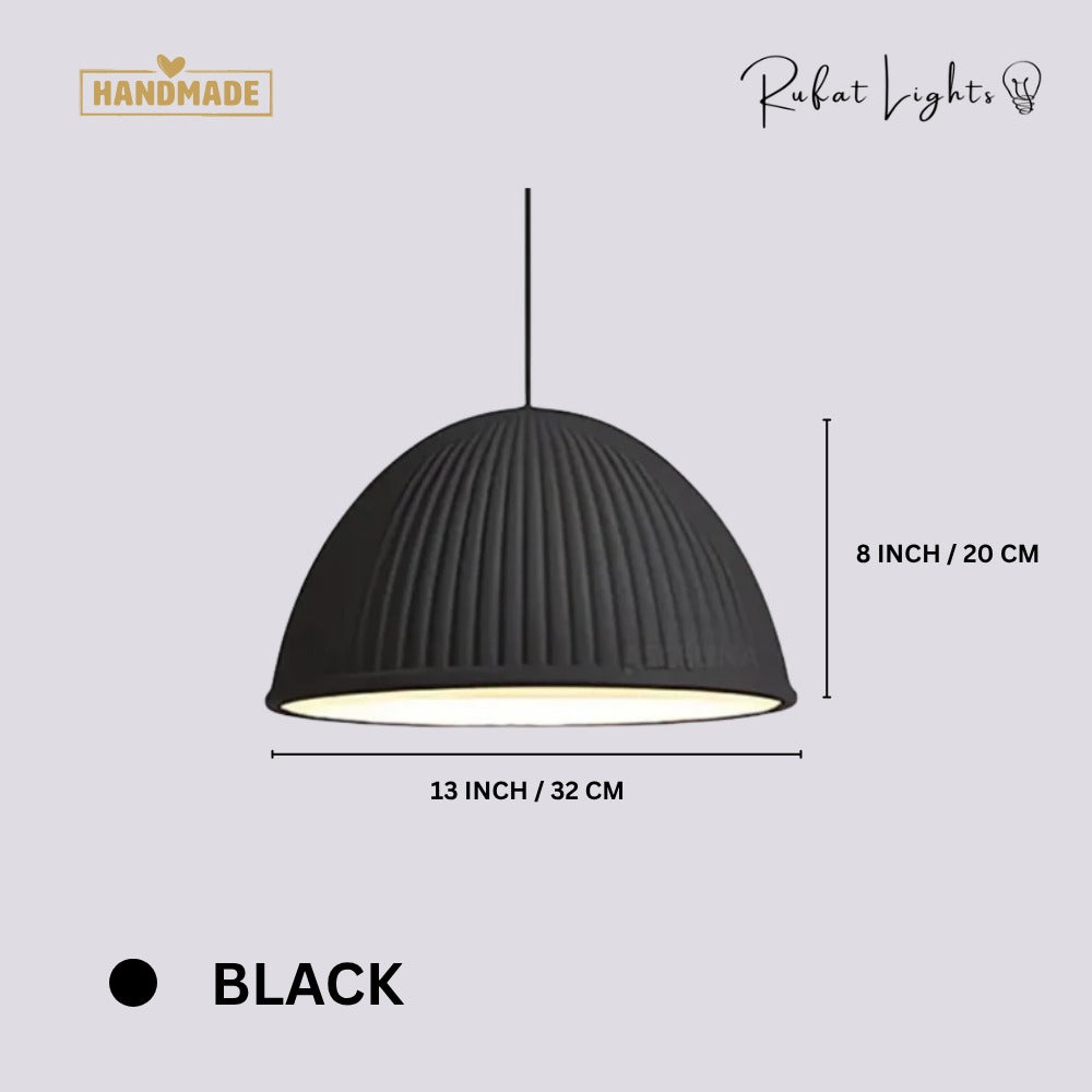Nordic Macaron Resin Pendant Lights Black dimensions: 13 in (32 cm) wide, 8 in (20 cm) high