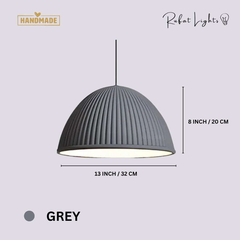 Nordic Macaron Resin Pendant Lights Grey dimensions: 13 in (32 cm) wide, 8 in (20 cm) high
