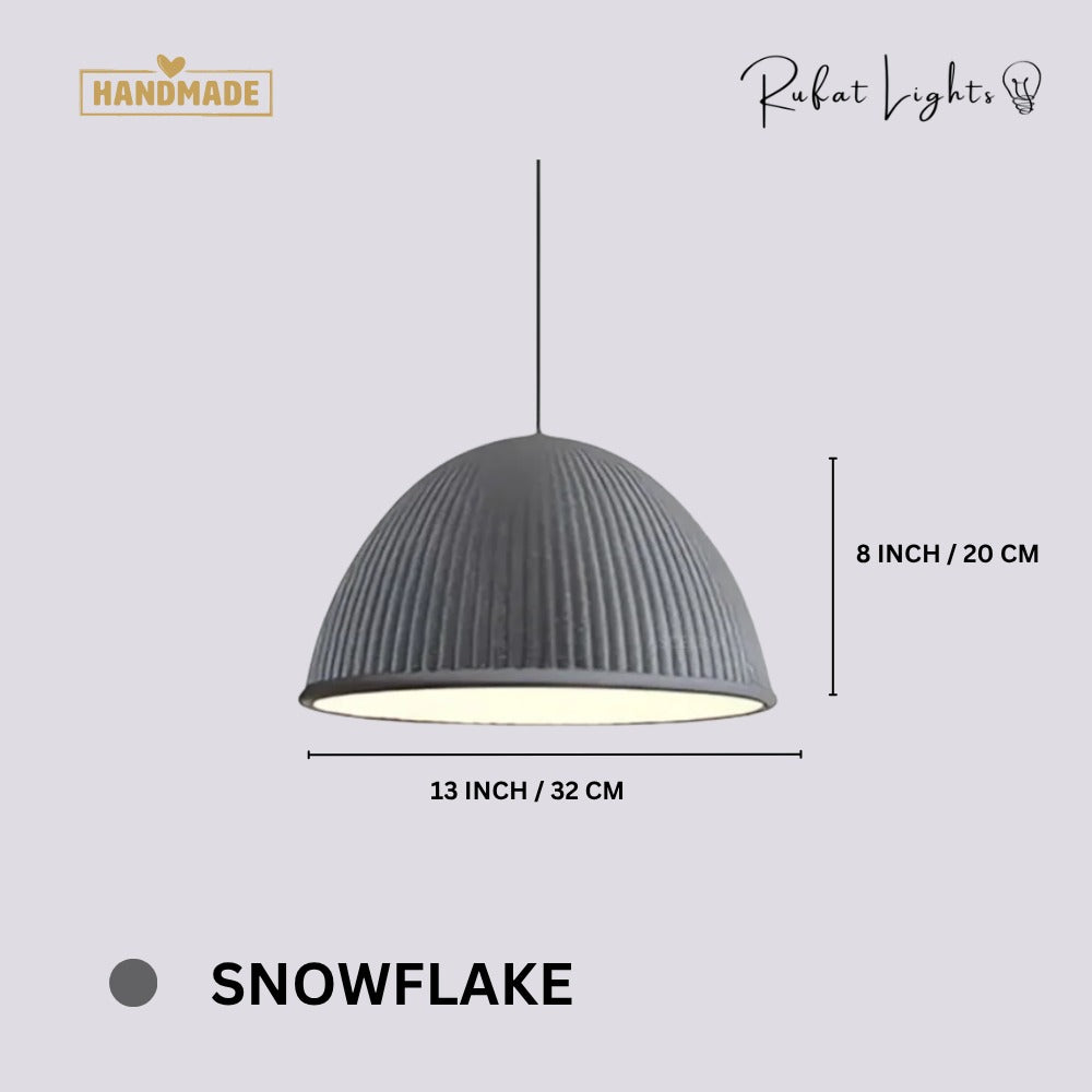 Nordic Macaron Resin Pendant Lights Snowflake dimensions: 13 in (32 cm) wide, 8 in (20 cm) high
