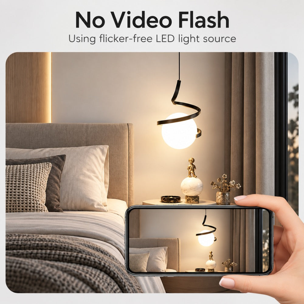 Nordic LED Spiral Holding Globe Pendant Lights flicker-free LED, no video flash