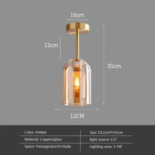 Modern Nordic Minimalist Dome Glass Ceiling Light