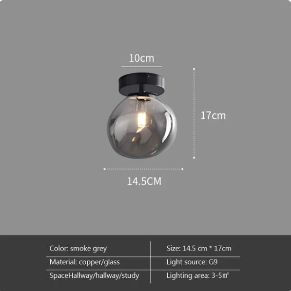Modern Nordic Minimalist Dome Glass Ceiling Light
