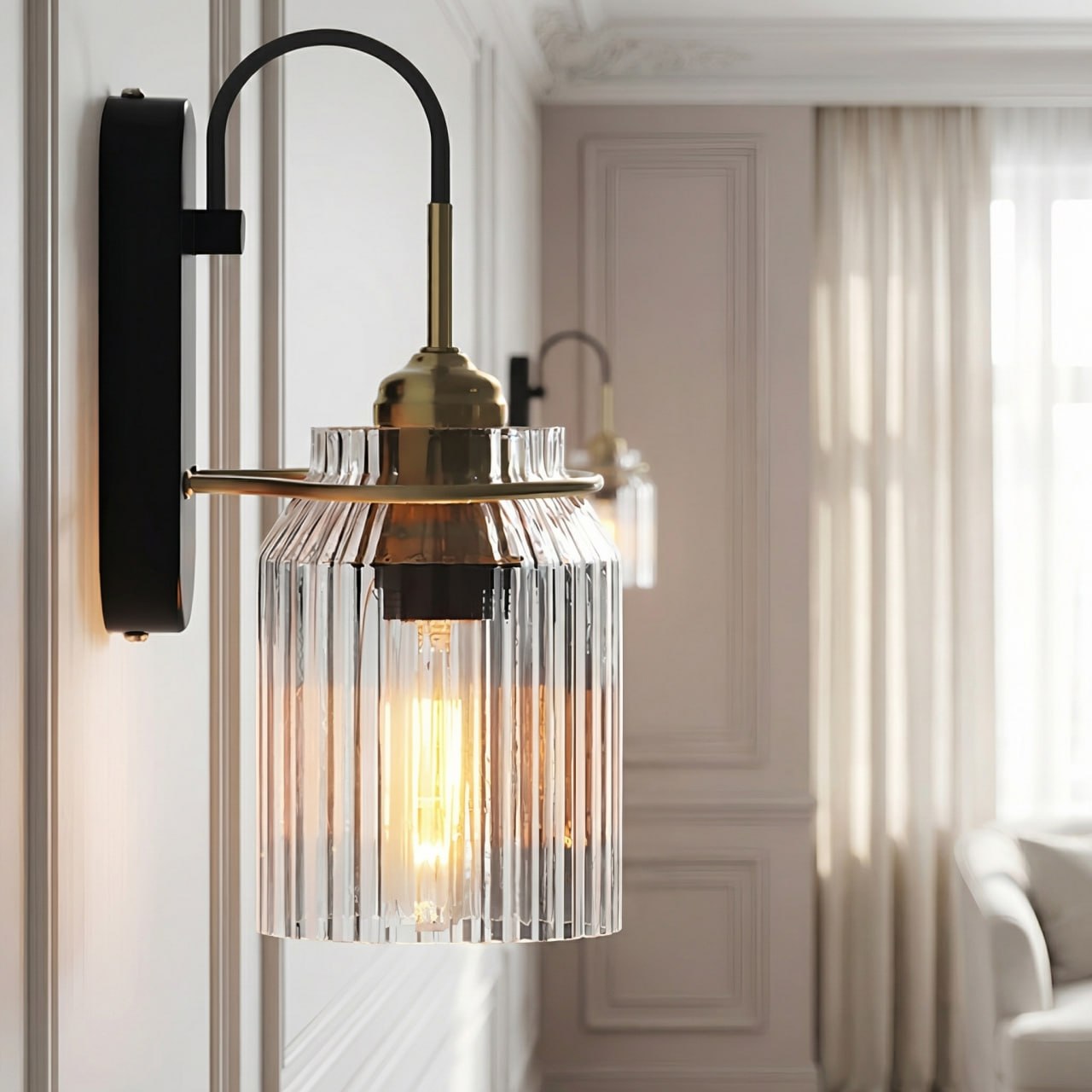 Industrial Style Glass Funnel Wall Lamps