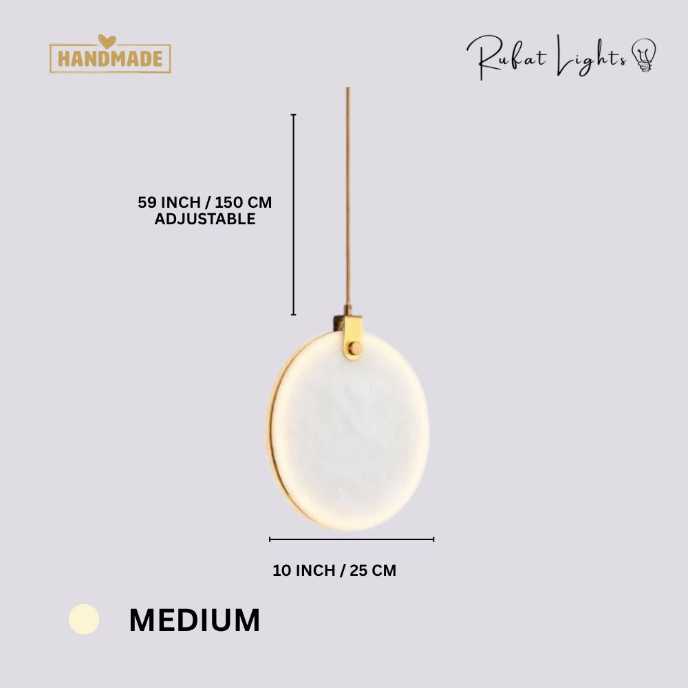 Simple Marble Round Crystal Villa Pendant Lamps Medium dimensions: 10 in (25 cm) diameter, 59 in (150 cm) adjustable hanging length
