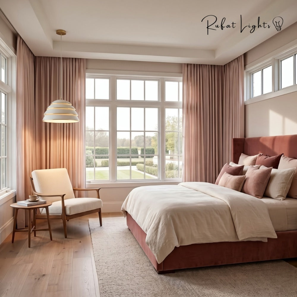 Single Head Iron Lamp Shade Pendant Light in a bedroom