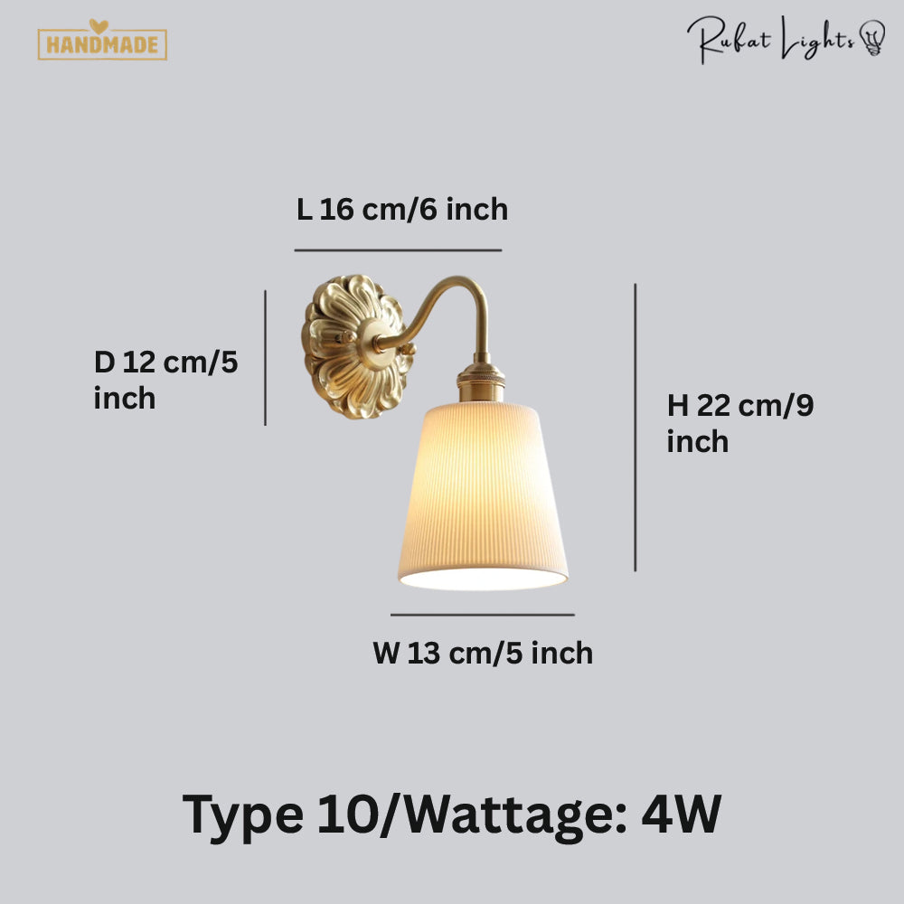 Copper Wandlamp Sconce Glass Wall Light