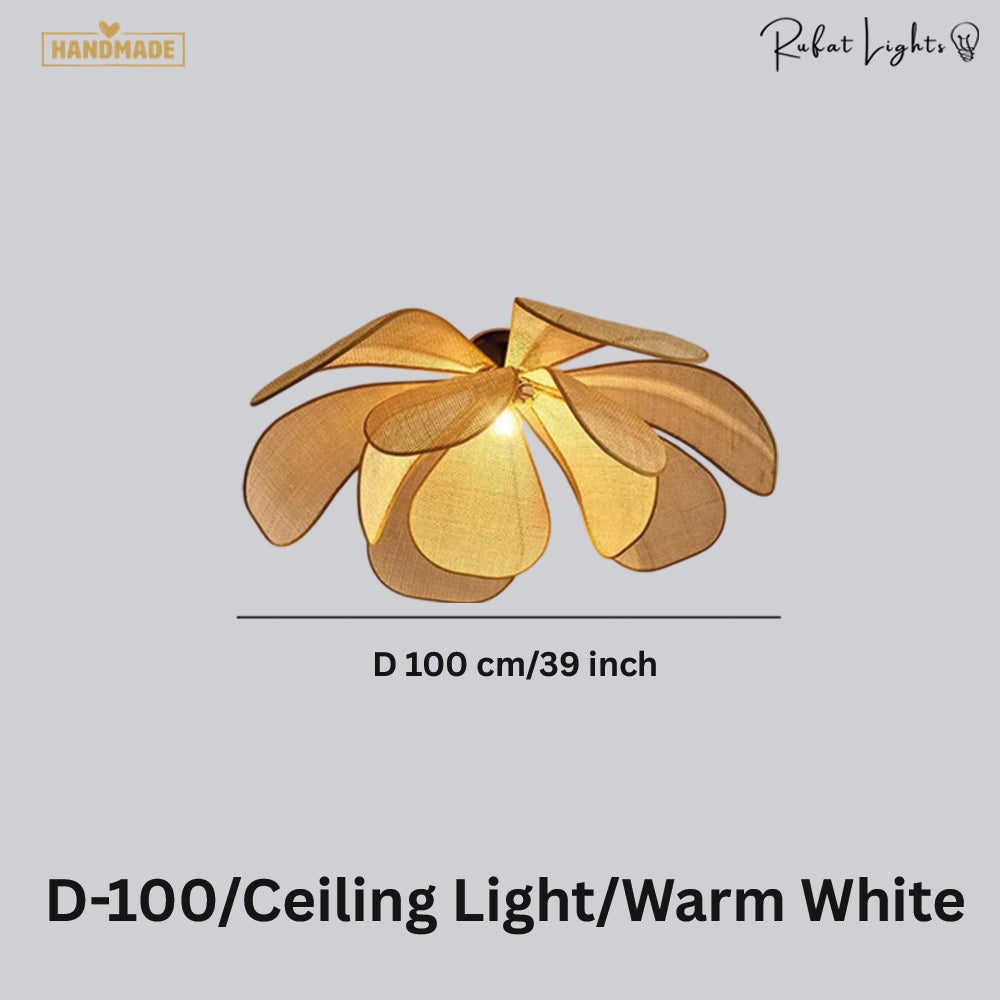 Rattan Flower Handmade Pendant Light