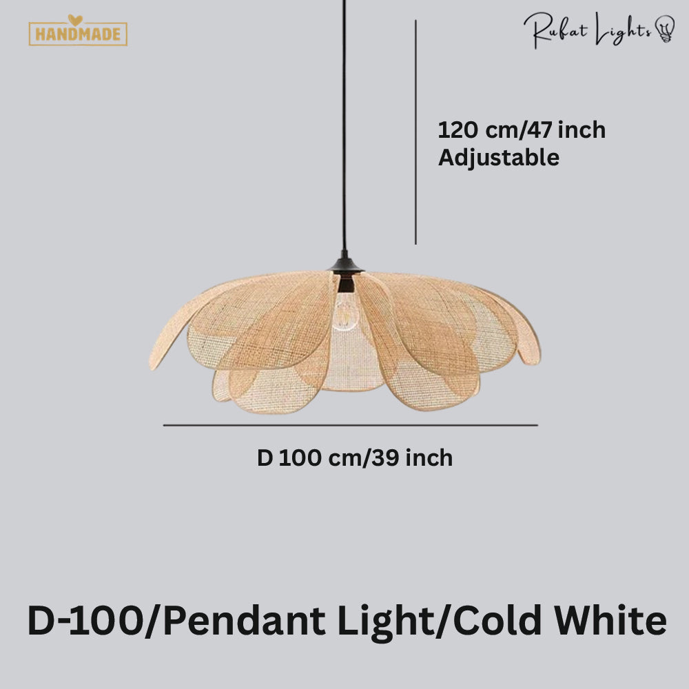 Rattan Flower Handmade Pendant Light