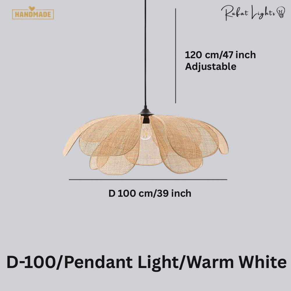 Rattan Flower Handmade Pendant Light