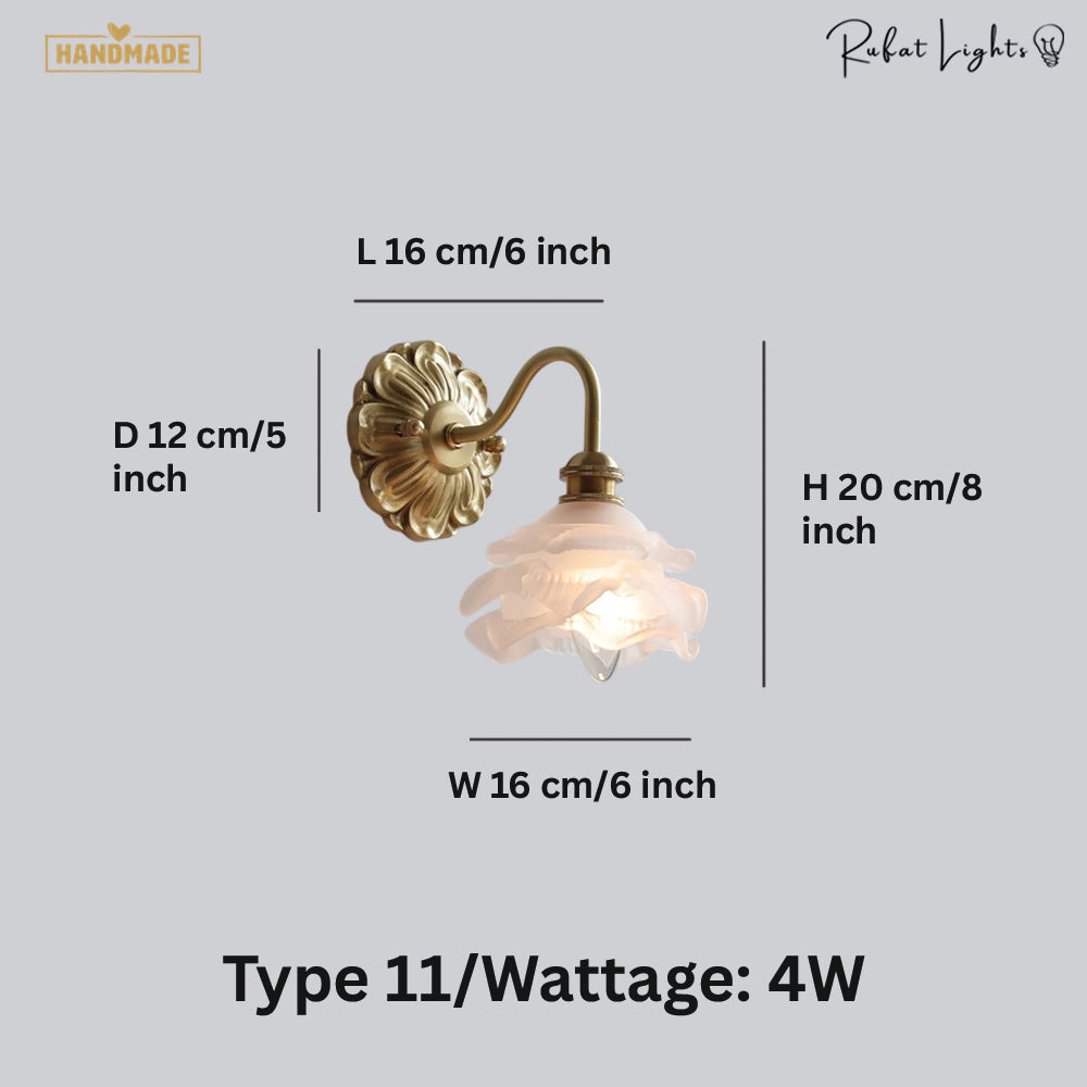 Copper Wandlamp Sconce Glass Wall Light