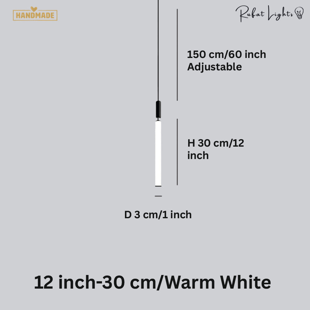 Sleek Modern Long Tube Pendant Light