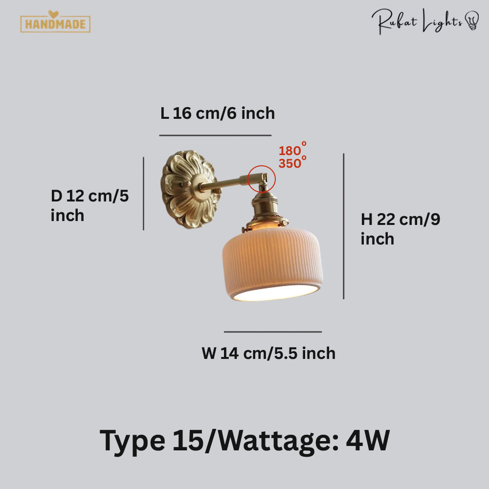 Copper Wandlamp Sconce Glass Wall Light