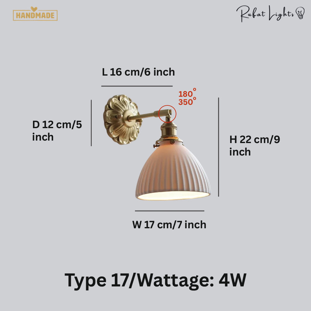 Copper Wandlamp Sconce Glass Wall Light
