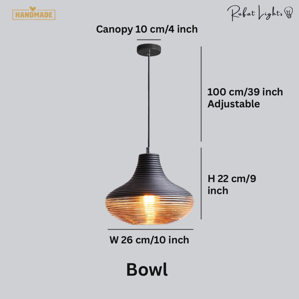 Vintage Stripe Glass Pendant Lights