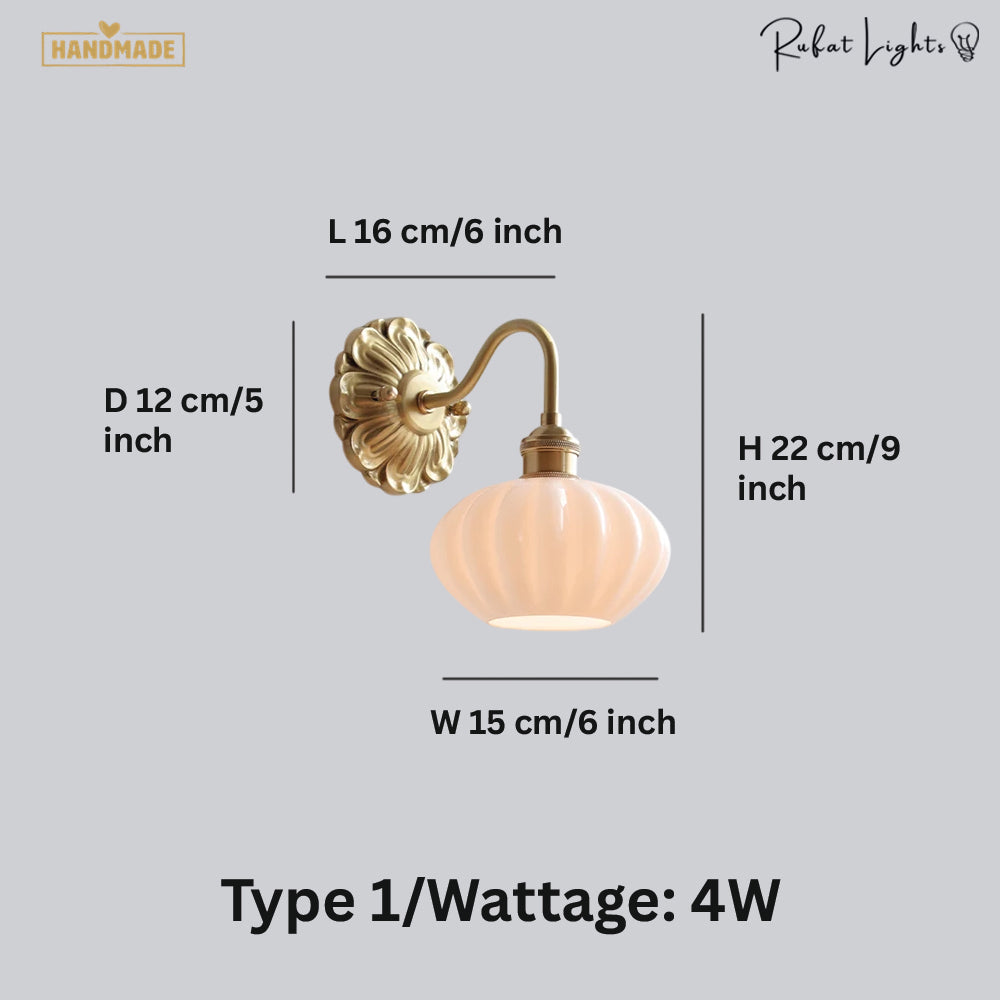 Copper Wandlamp Sconce Glass Wall Light