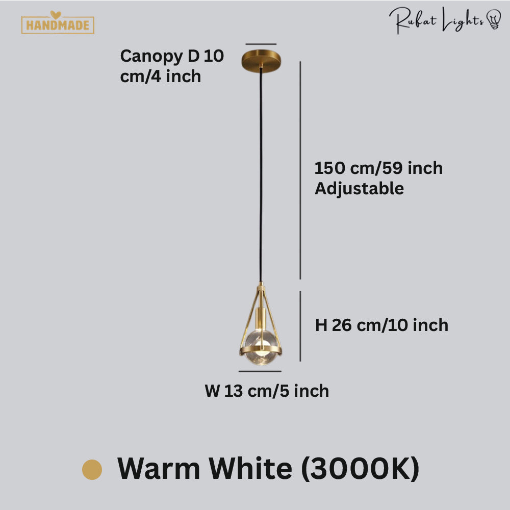 Blowball Gold Crystal Pendant Light