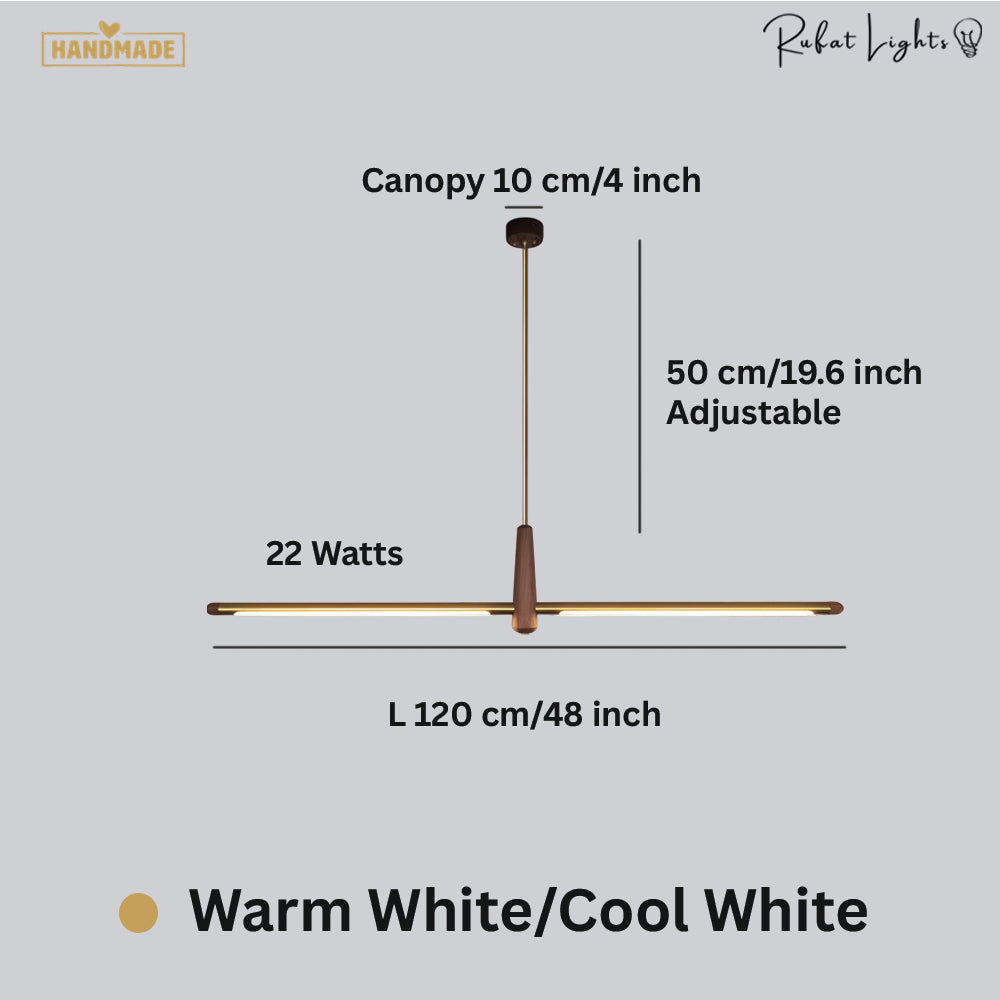 Designer Dining Room Chandelier Light Linear Solid Wood