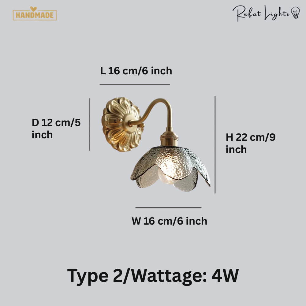 Copper Wandlamp Sconce Glass Wall Light