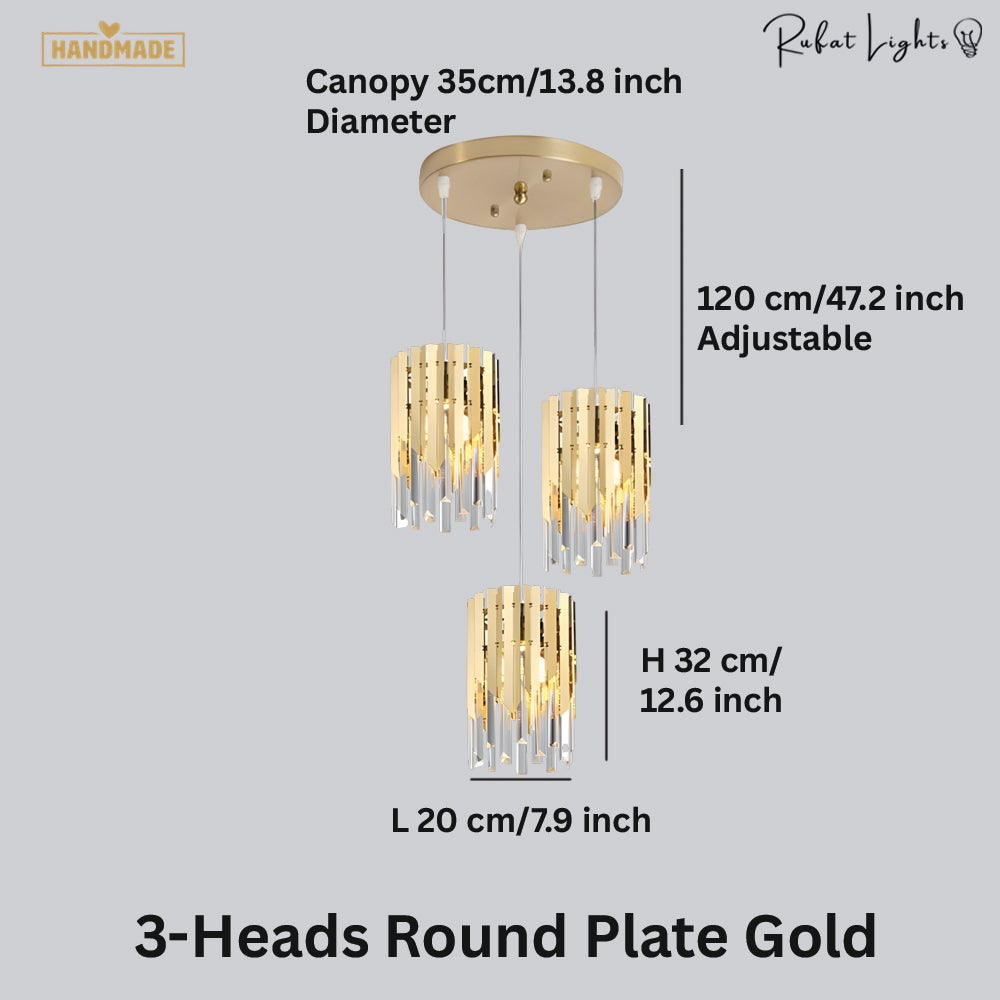 Modern Crystal K9 Round Gold Chandelier