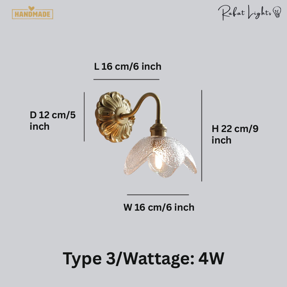 Copper Wandlamp Sconce Glass Wall Light