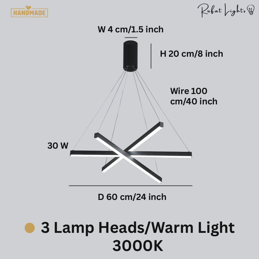 Modern LED Stripes Linear Chandelier Dimmable