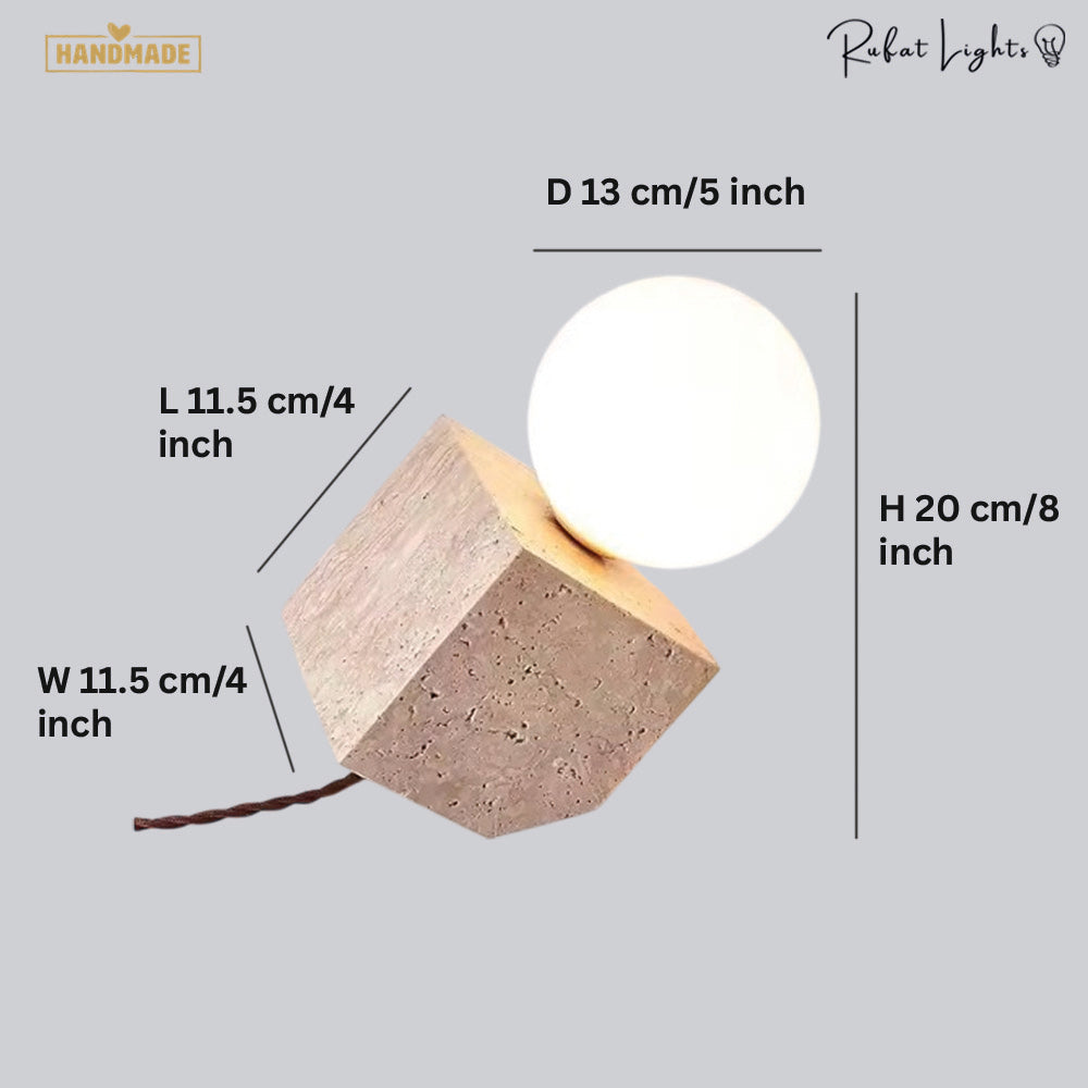 Modern Travertine Table Lamp