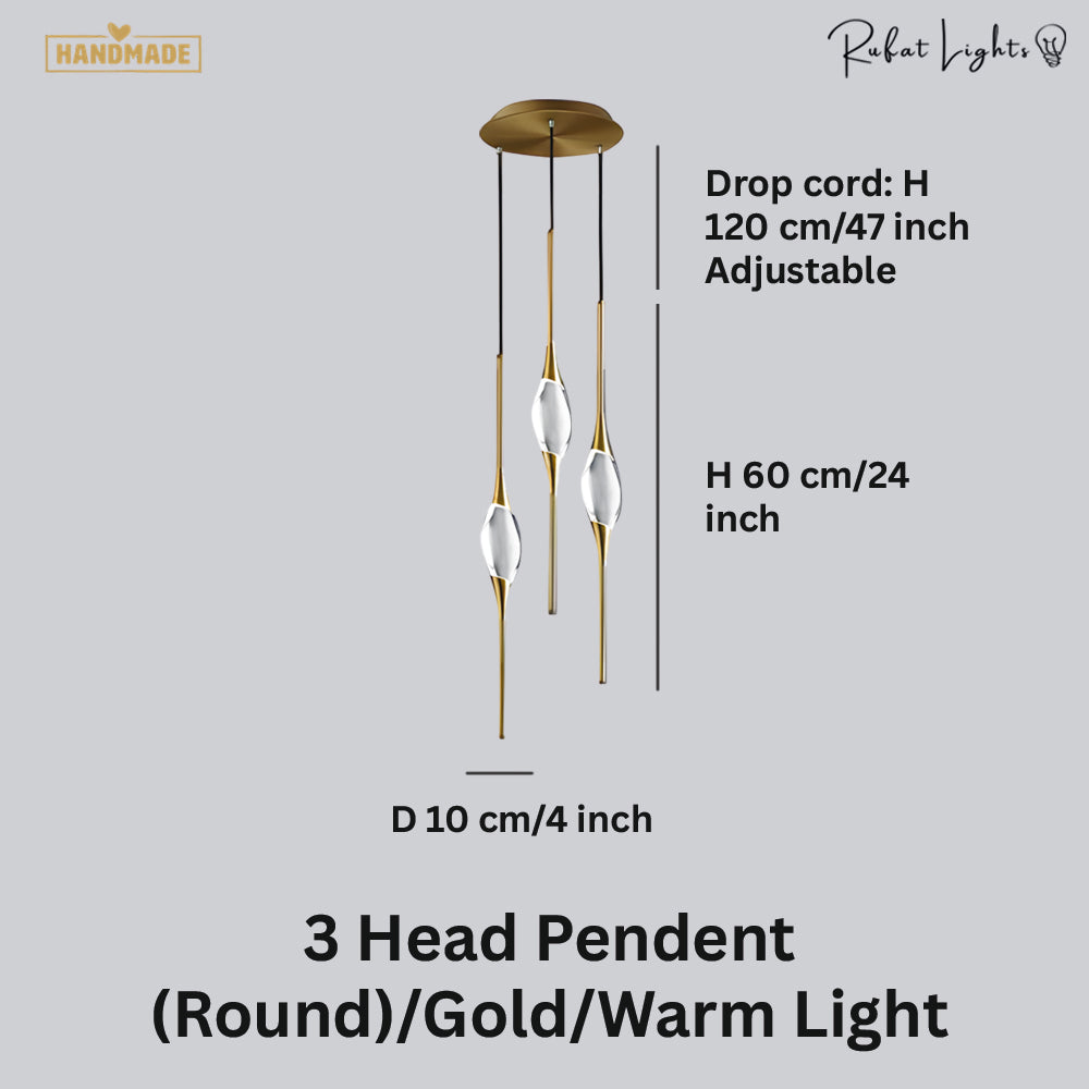 Copper Crystal Pendant Lamp