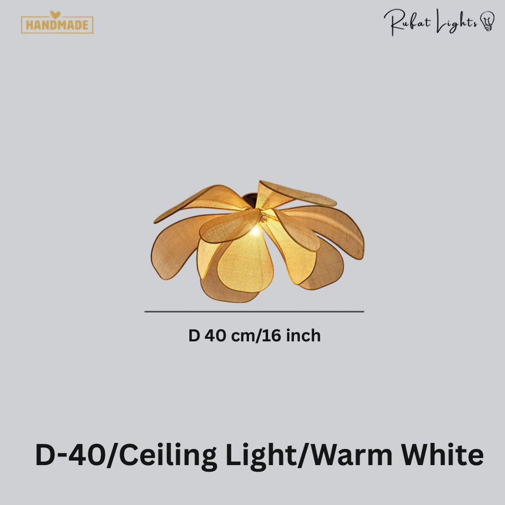 Rattan Flower Handmade Pendant Light
