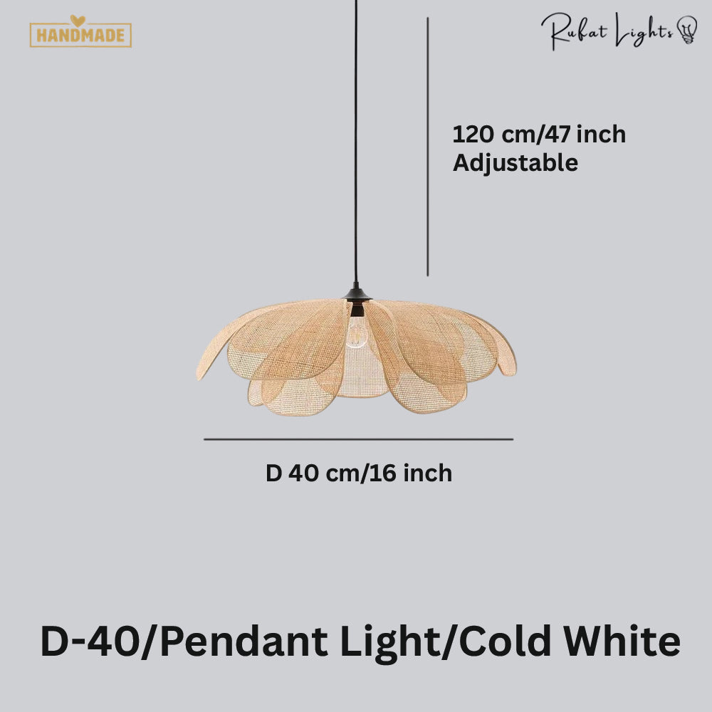 Rattan Flower Handmade Pendant Light