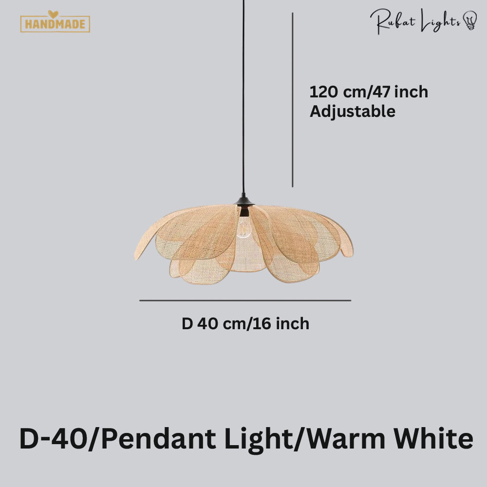 Rattan Flower Handmade Pendant Light