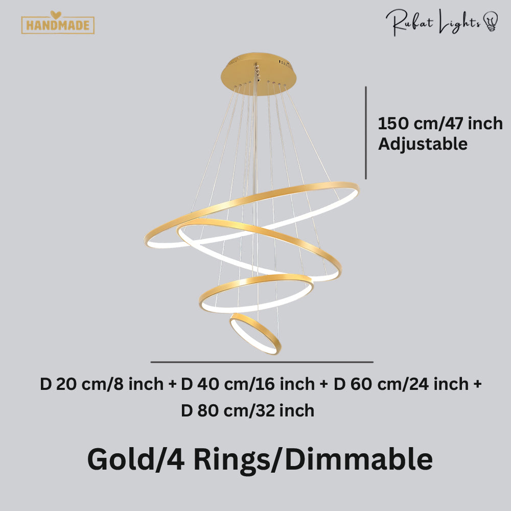 Modern LED Rings Circle Hanging Chandelier