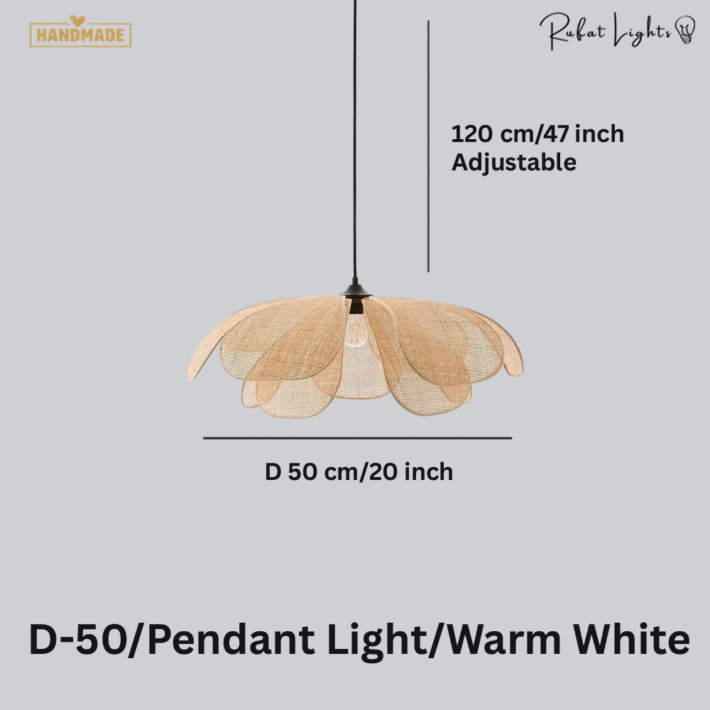 Rattan Flower Handmade Pendant Light