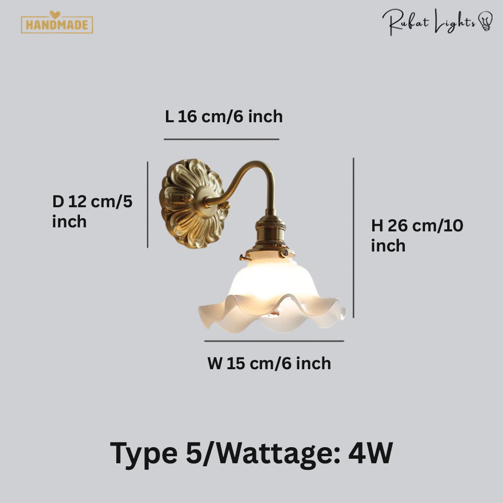 Copper Wandlamp Sconce Glass Wall Light