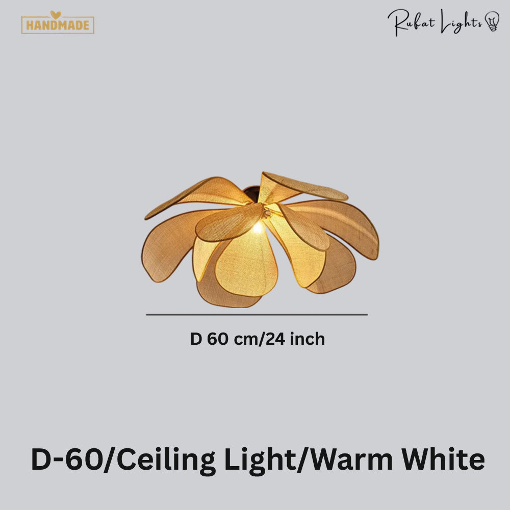 Rattan Flower Handmade Pendant Light