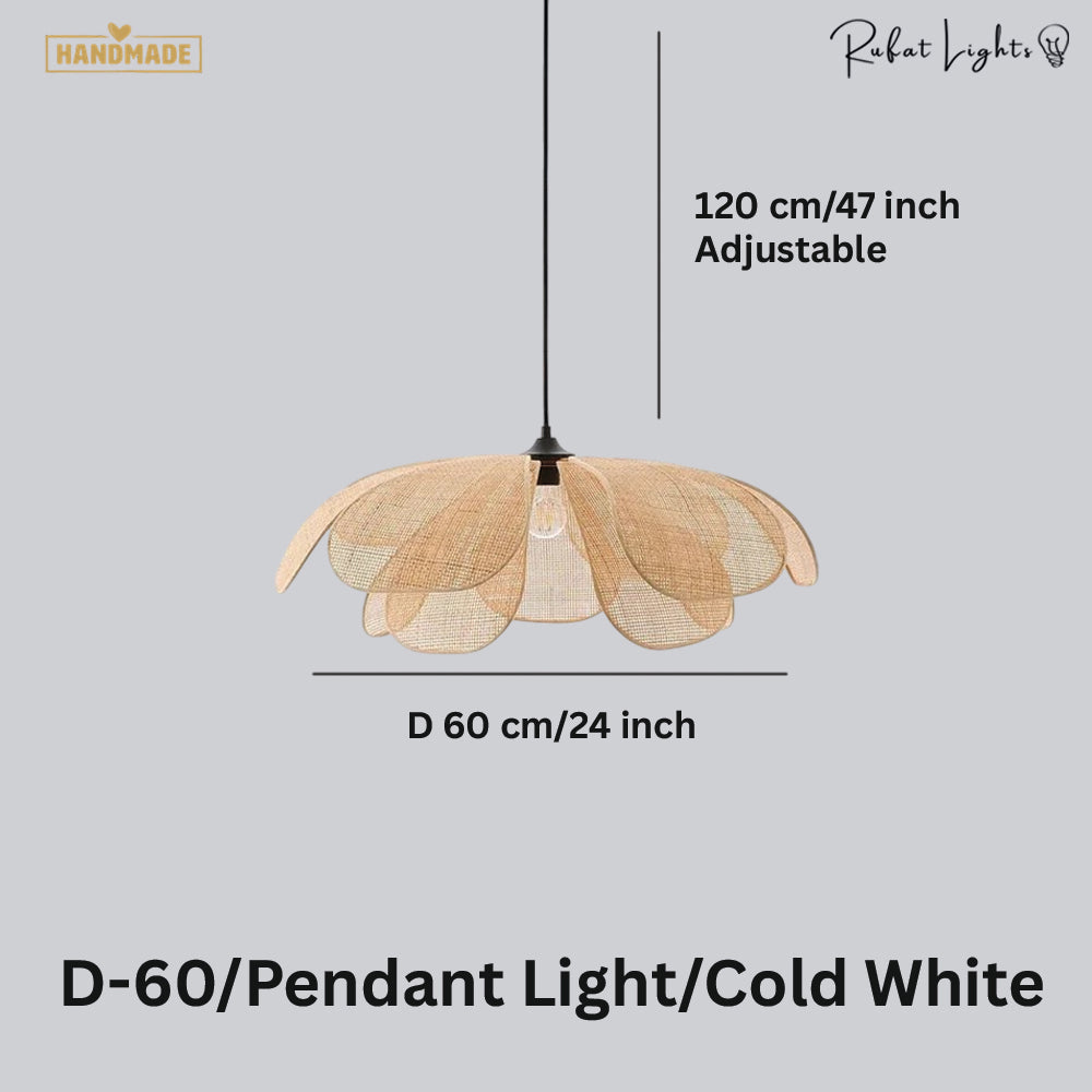 Rattan Flower Handmade Pendant Light