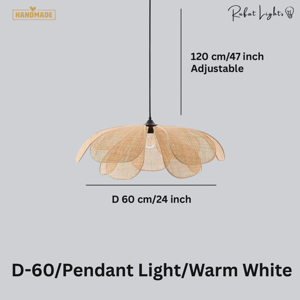 Rattan Flower Handmade Pendant Light