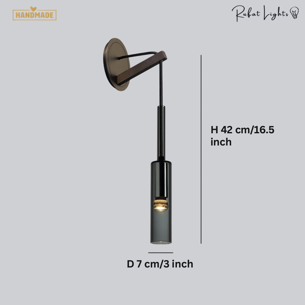 Luxury Tube Smoked Glass Wall Lamp