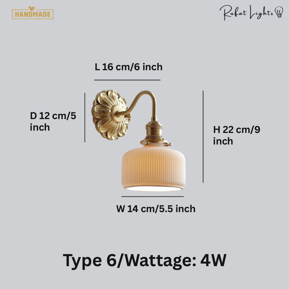 Copper Wandlamp Sconce Glass Wall Light