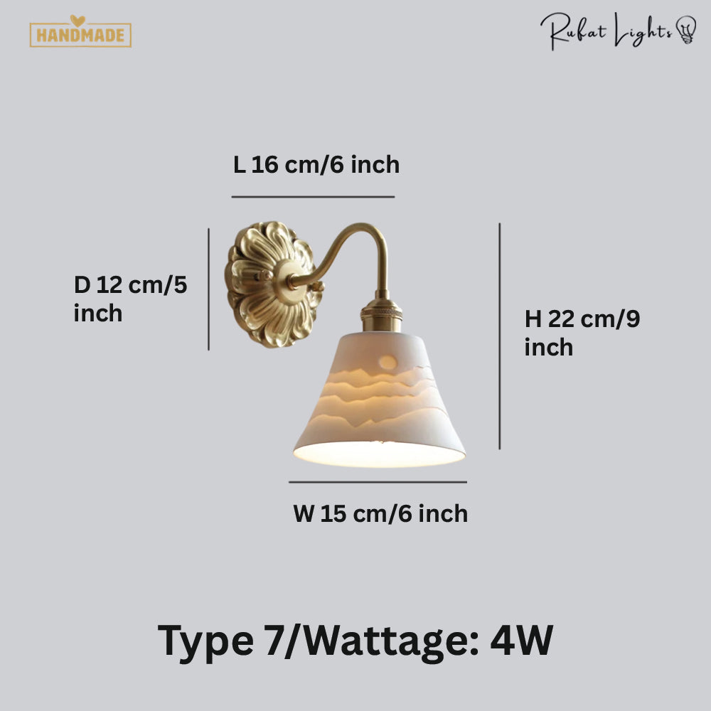 Copper Wandlamp Sconce Glass Wall Light